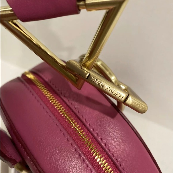 Tara Zadeh Azar Leather Clutch Fuchsia Retail $570 Made In Spain - Picture 7 of 11